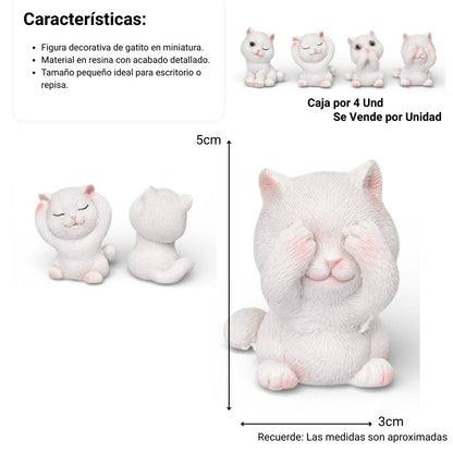 ADORNO RESINA BLANCO DISEÑO GATO DIM:3X5X3