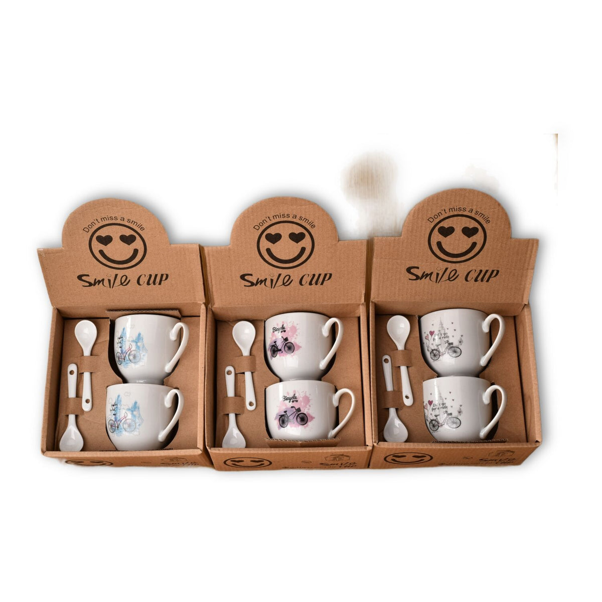 pocillos con cucharas set 2pcs ceramica dim:5.6*5.5cm