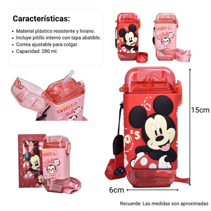 BOTELLA DE AGUA 280ML PERSONAJE PLASTICO