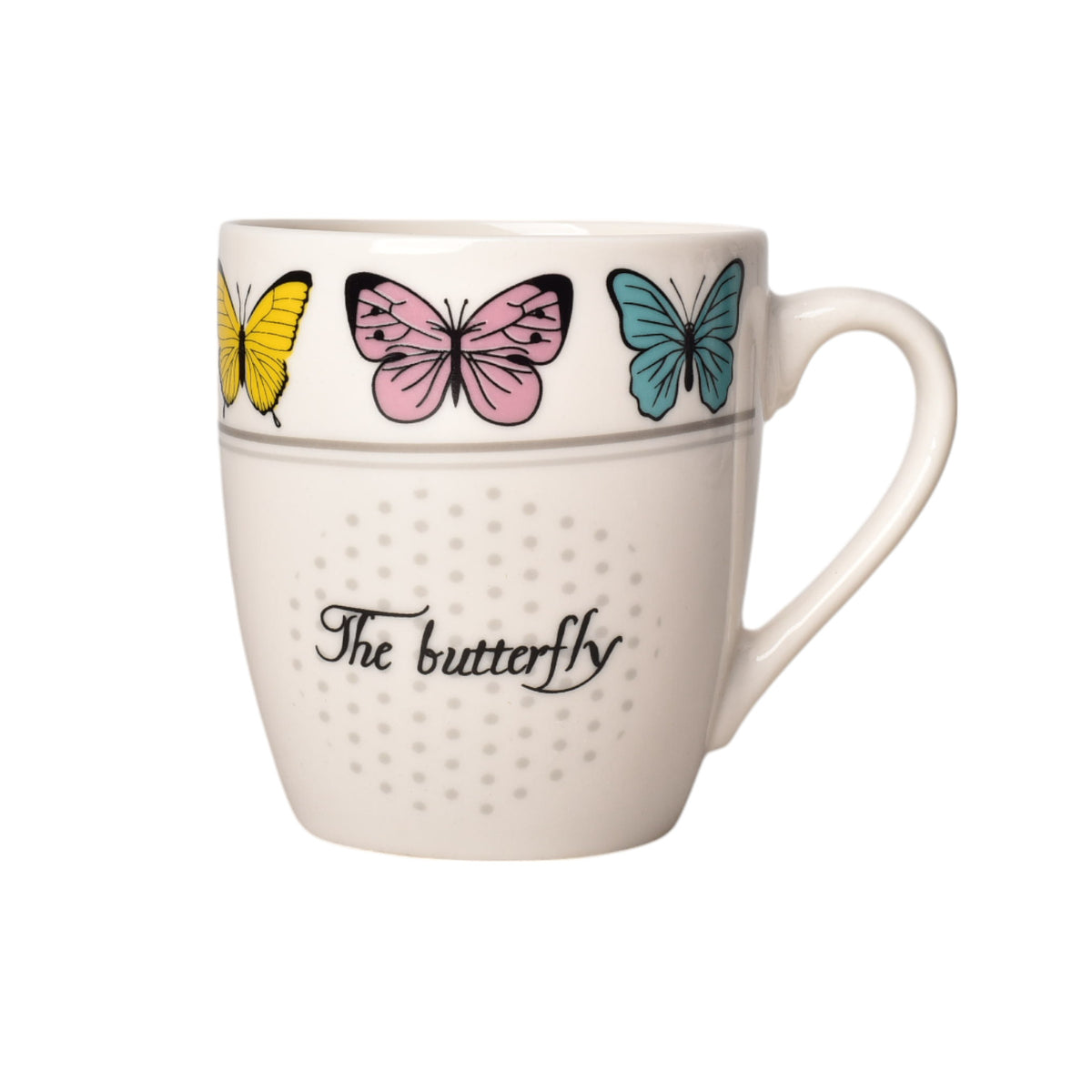 mug pocillo ceramica diseño de mariposas 200ml dim:7x7x8