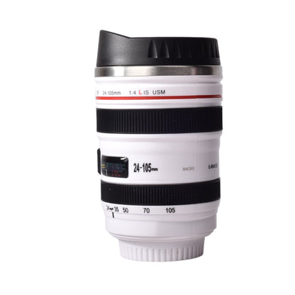 TERMO METALICO 400ML VASO BLANCO FORMA LENTE CAMARA