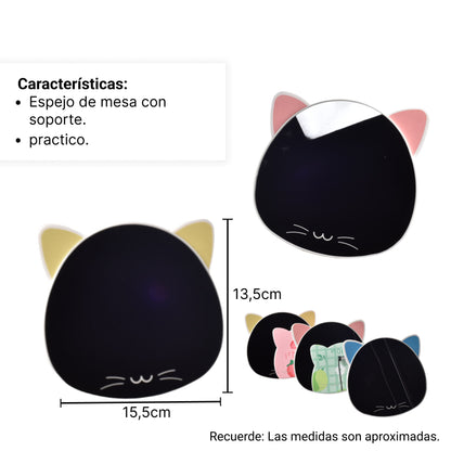 ESPEJO TOCADOR FORMA DE GATO DIM:16*14CM