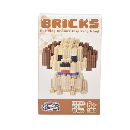 BLOQUES FICHAS PLASTICA FORMA PERRO ARMABLE DIM:7X7X12
