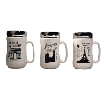 MUG POCILLO CERAMICA CAFE VASO DIM:7x7x14CM