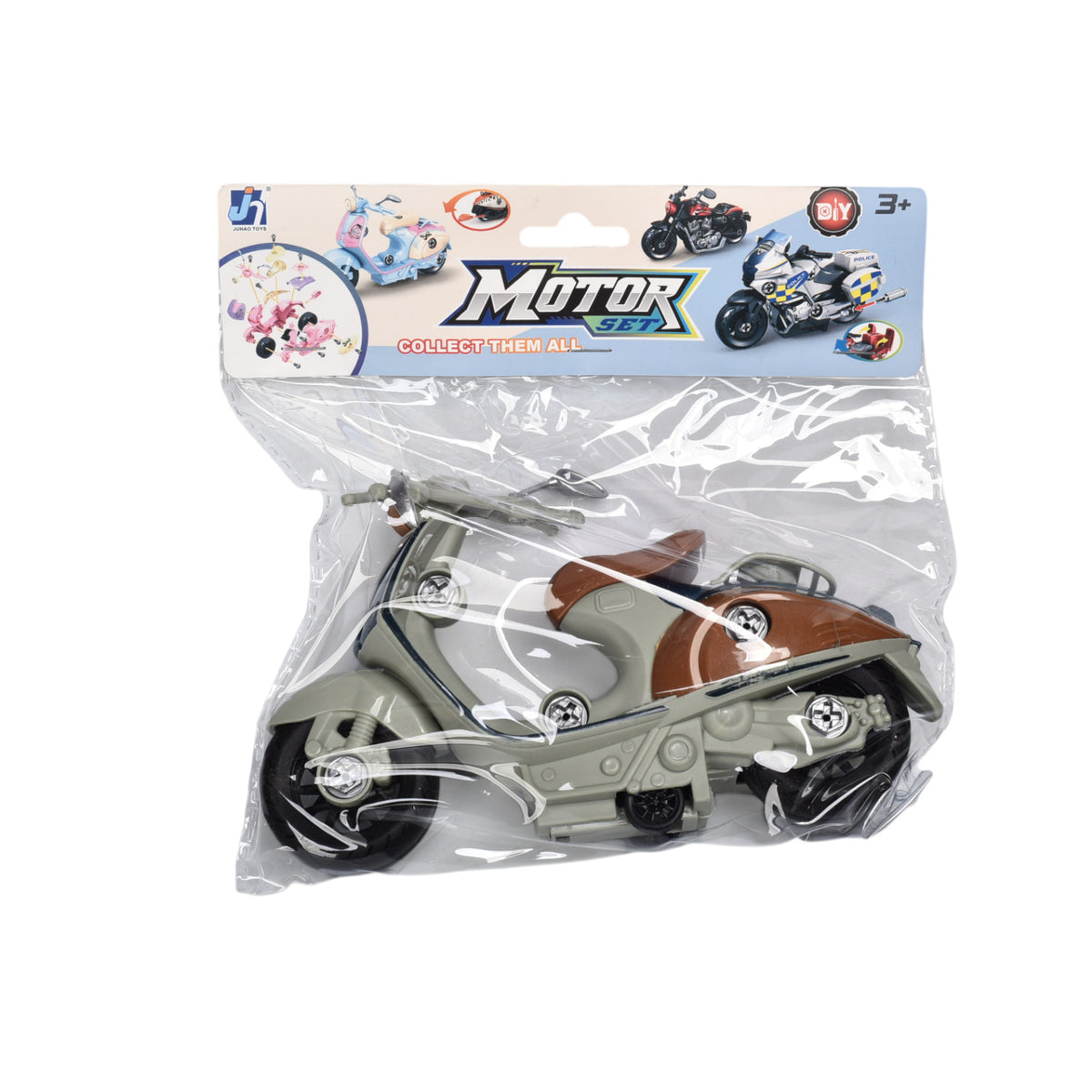 juguete moto armable con accesorios para niños dim:17x20x8