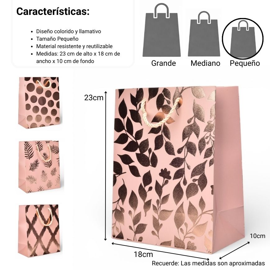 bolsa regalo varios colores de papel dim:18x23x10