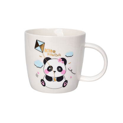 MUG POCILLO CON TAPA CERAMICA Y CUCHARA 340ML DIM:9X9X9