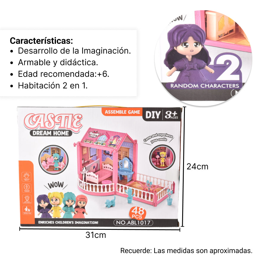 casa de muñecas juguete plastico niña armable