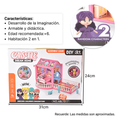 CASA DE MUÑECAS JUGUETE PLASTICO NIÑA ARMABLE