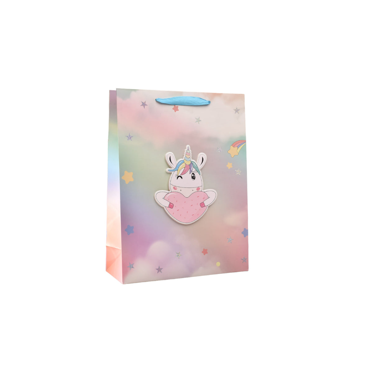 bolsa regalo en papel unicornios tamaño pequeño