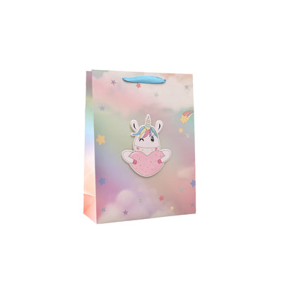 BOLSA REGALO EN PAPEL UNICORNIOS TAMAÑO PEQUEÑO