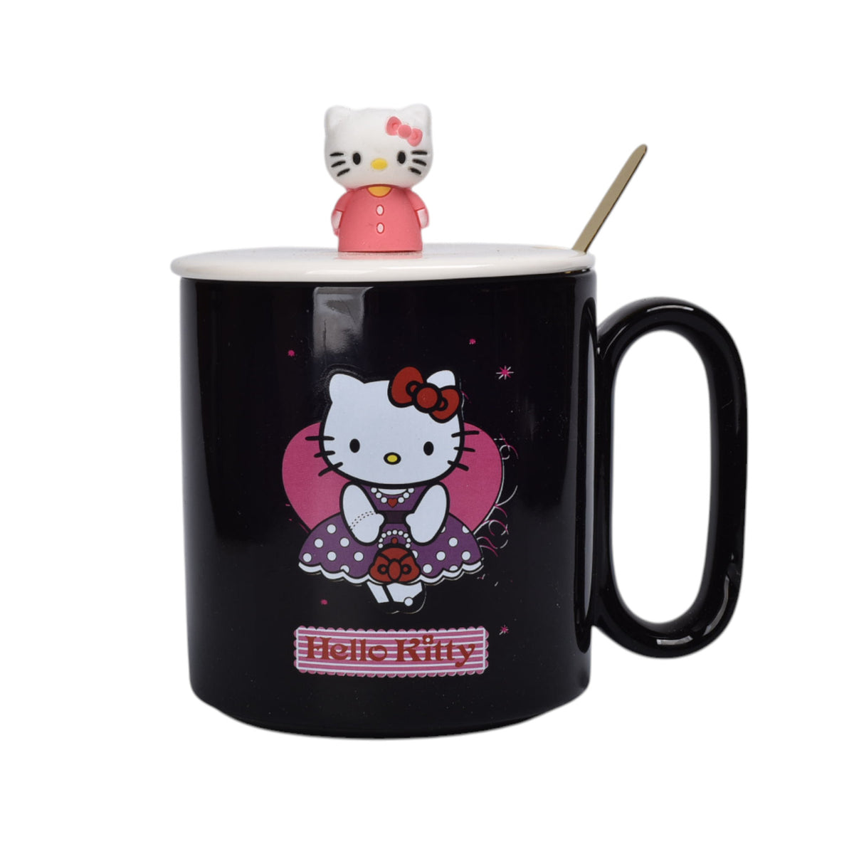 mug pocillo ceramica personaje con tapa de 420ml