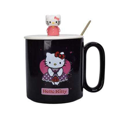 MUG POCILLO CERAMICA PERSONAJE CON TAPA DE 420ML
