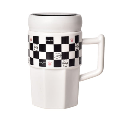 MUG POCILLO CERAMICA CON TAPA DISEÑO OSOS 450ML DIM:13*13*6