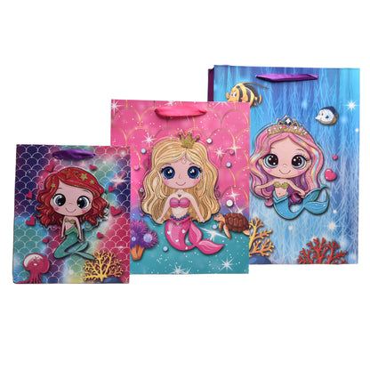 BOLSA REGALO EN PAPEL SIRENA TAMAÑO GRANDE