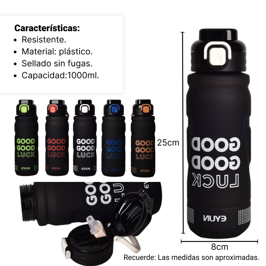 botella de agua plastico 1000ml dim:25*8*8