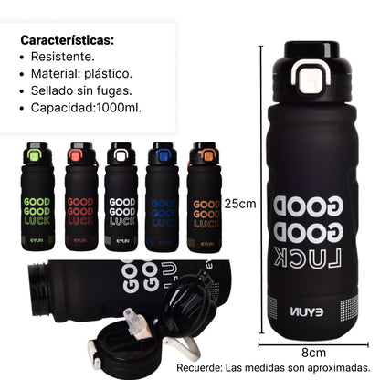 BOTELLA DE AGUA PLASTICO 1000ML DIM:25*8*8