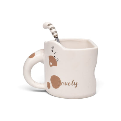 MUG POCILLO CERAMICA CON CUCHARA 360ML