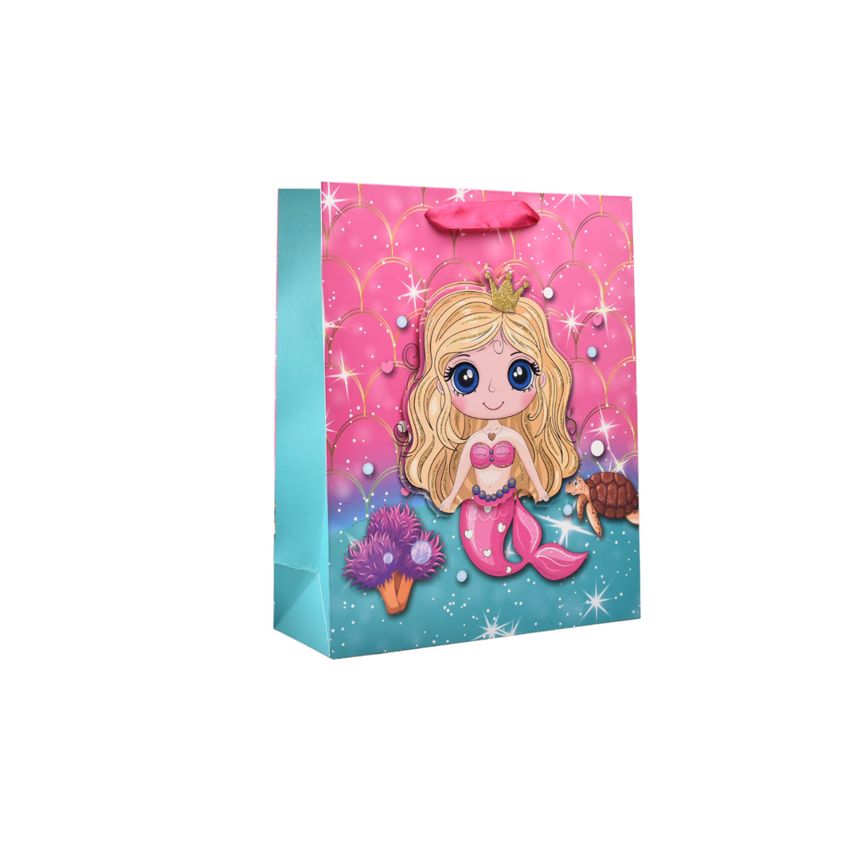 bolsa regalo en papel sirena tamaño mediano