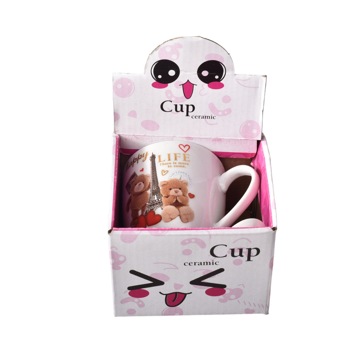 pocillo mug con cuchara en ceramica diseño de osos