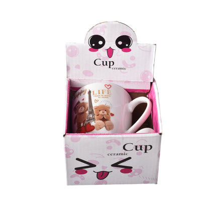 POCILLO MUG CON CUCHARA EN CERAMICA DISEÑO DE OSOS
