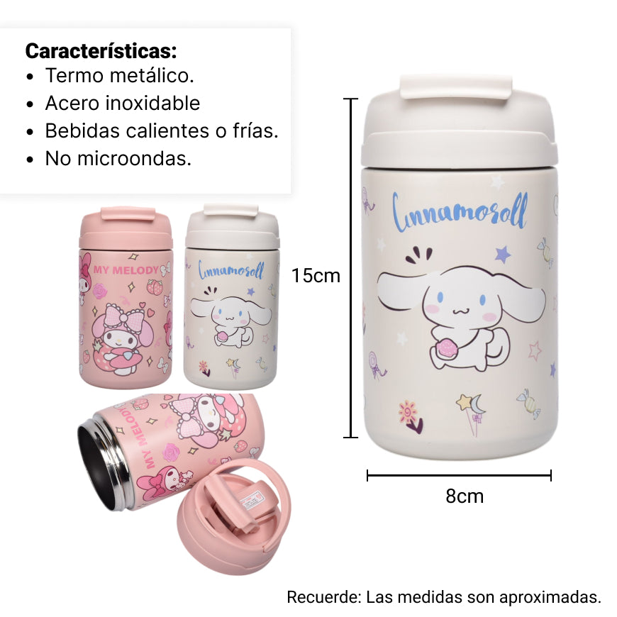 termo metalico 500ml personaje dim:8x8x15