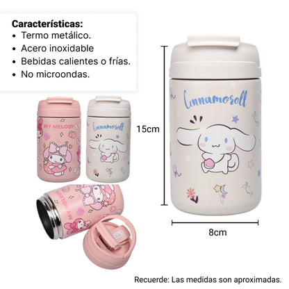 TERMO METALICO 500ML PERSONAJE DIM:8X8X15