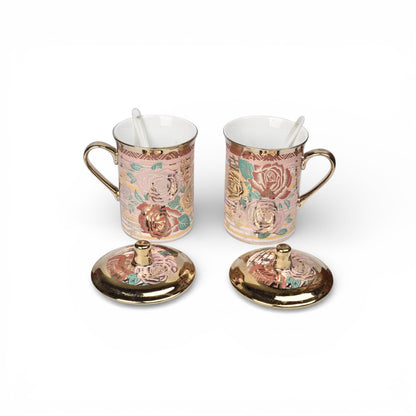 SET POCILLOS 2PCS CON CUCHARA Y BASE 220ML DIM:7X7X12