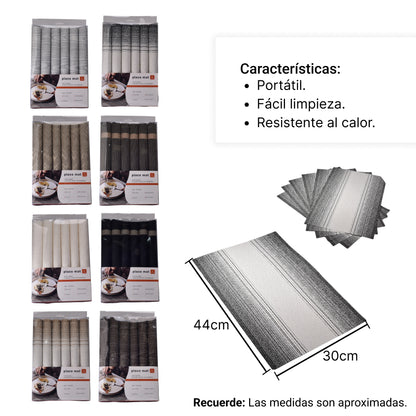 INDIVIDUAL SET 6PCS DIM:30CM