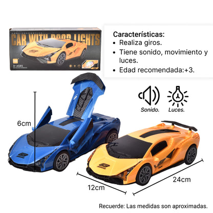 JUGUETE CARRO PLASTICO CON MOVIMIENTO LUCES Y SONIDO