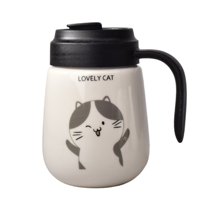 MUG POCILLO BLANCO DISEÑO DE GATOS EN CERAMICA GRANDE