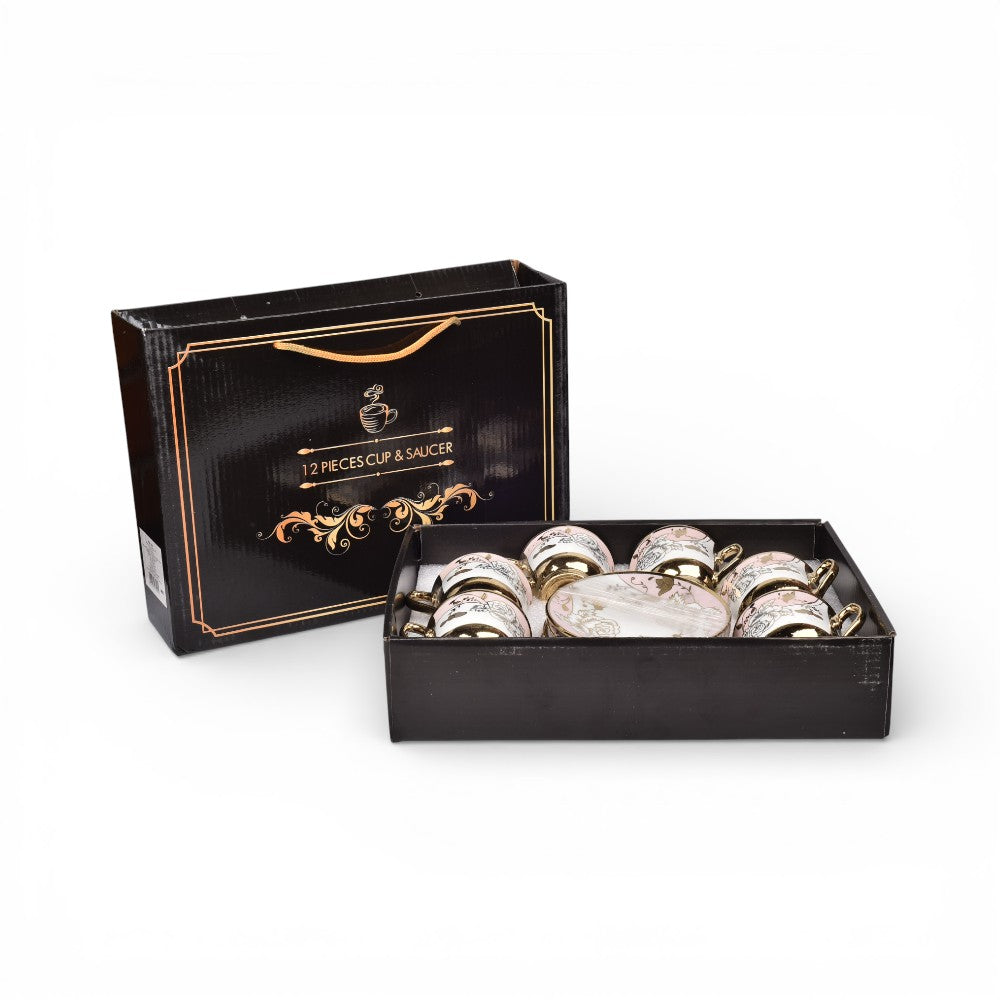 set 6pcs pocillo cermica con plato  90ml dim:6x6x5
