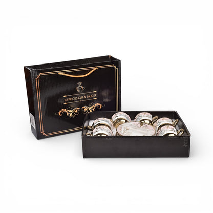 SET 6PCS POCILLO CERMICA CON PLATO  90ML DIM:6X6X5