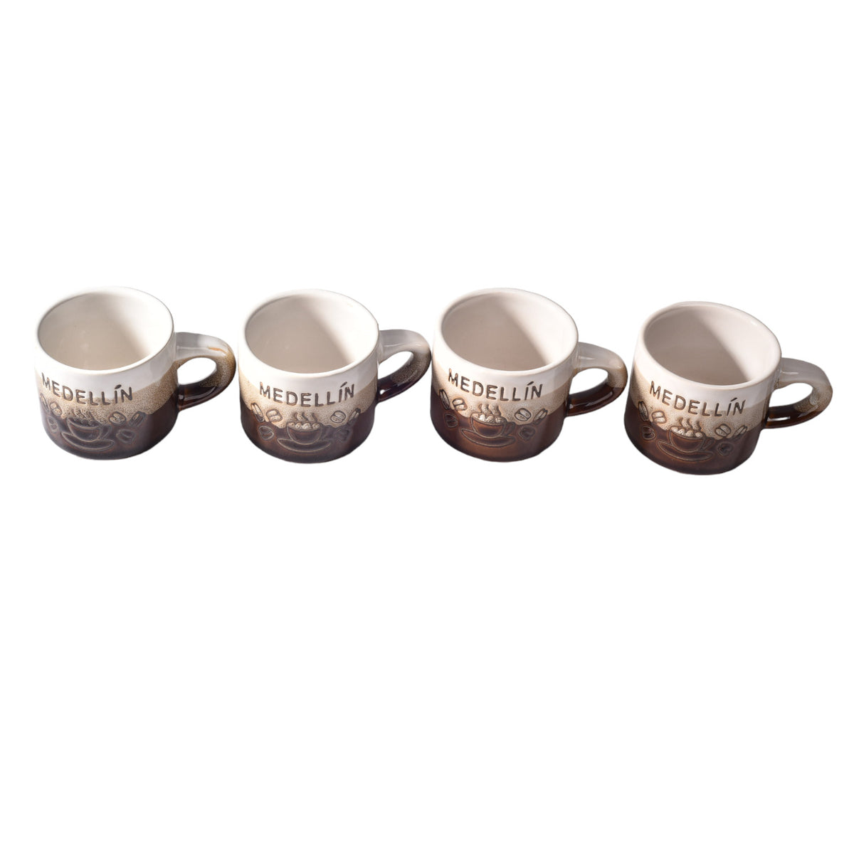set 4pcs pocillos con base ceramica mediano