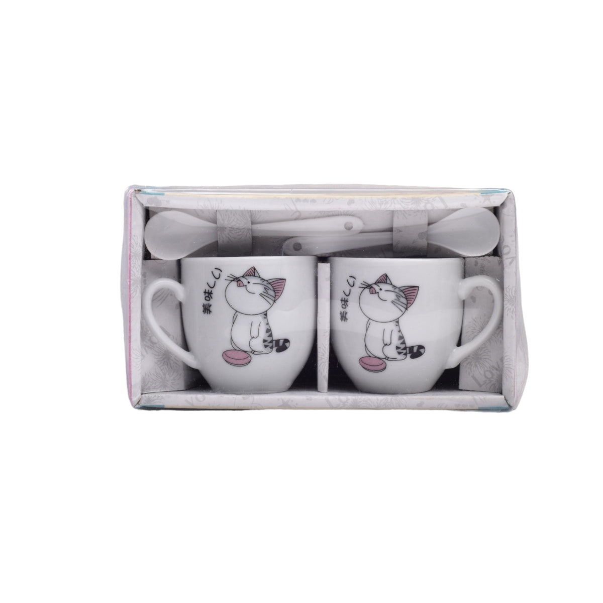 pocillos con cucharas set 2pcs ceramica dim:5*6*6cm