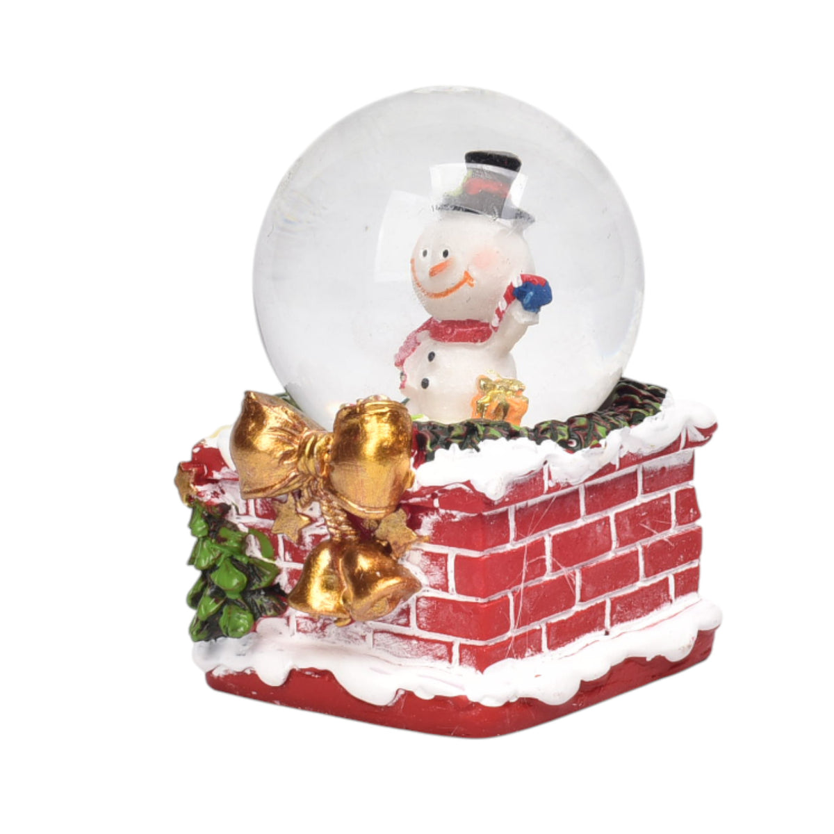 bola de nieve adorno de navidad vidrio resina dim:6x4x4