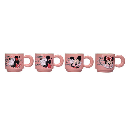 SET 4PCS POCILLOS CON BASE CERAMICA 120ML PERSONAJE