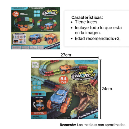 PISTA CARRO JUGUETE DINOSAURIO
