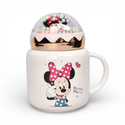 MUG POCILLO CERAMICA PERSONAJE CON TAPA 430ML DIM:9X9X13