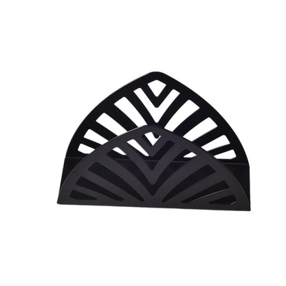 SERVILLETERO TRIANGULAR NEGRO DE ACERO INOXIDABLE DIM: 12X8