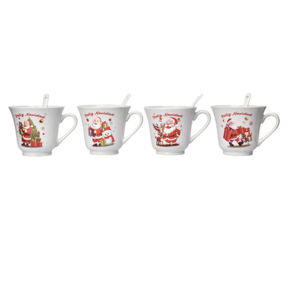 MUG POCILLO EN CERAMICA CON CUCHARA NAVIDAD 250ML DIM:9X9