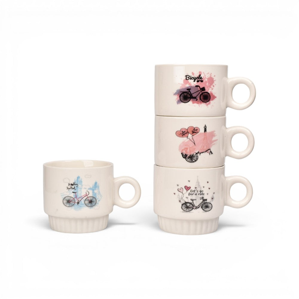pocillo set 4pcs ceramica con base dim:26x9cm