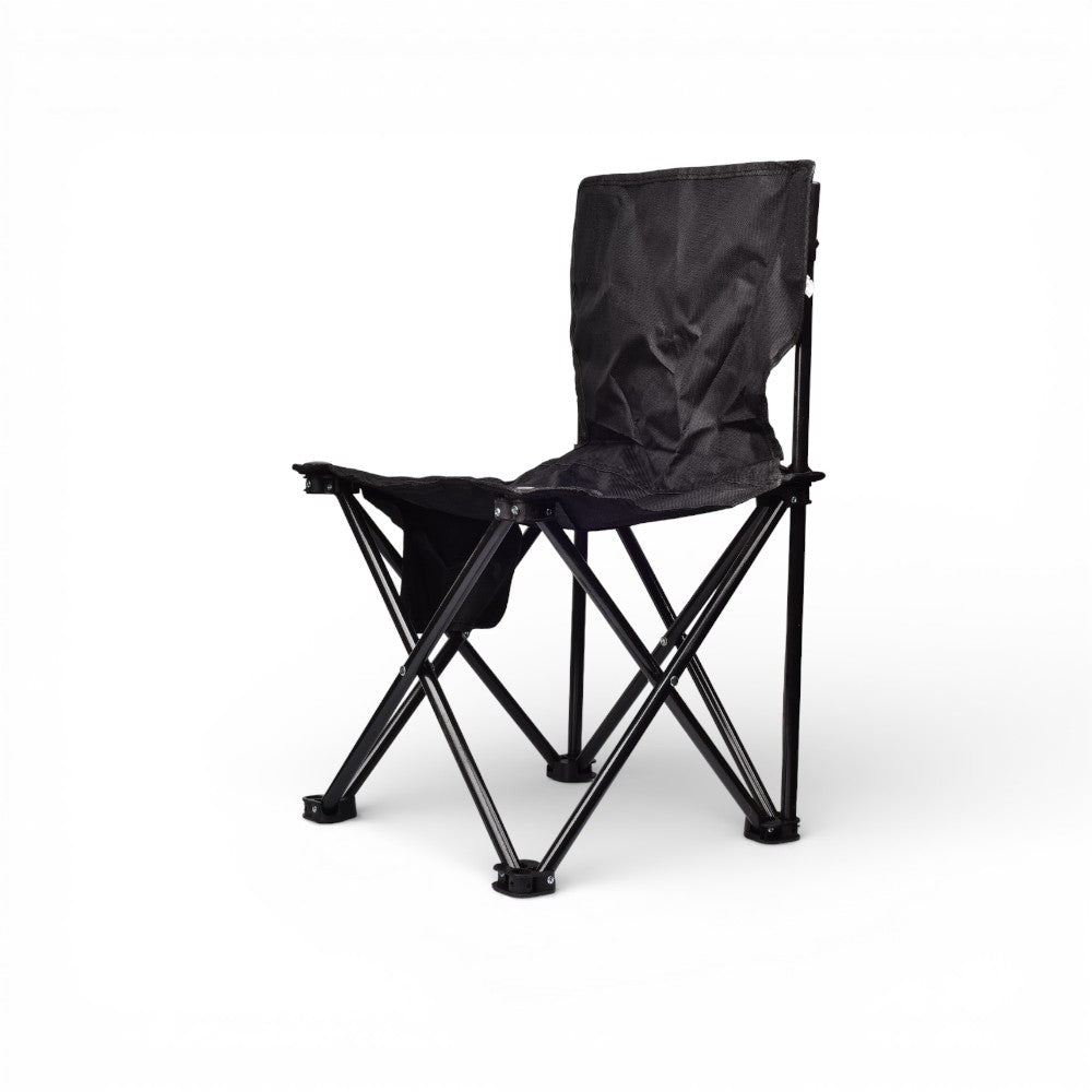 silla metal poliester desplegable negra grande dim:36x36x58
