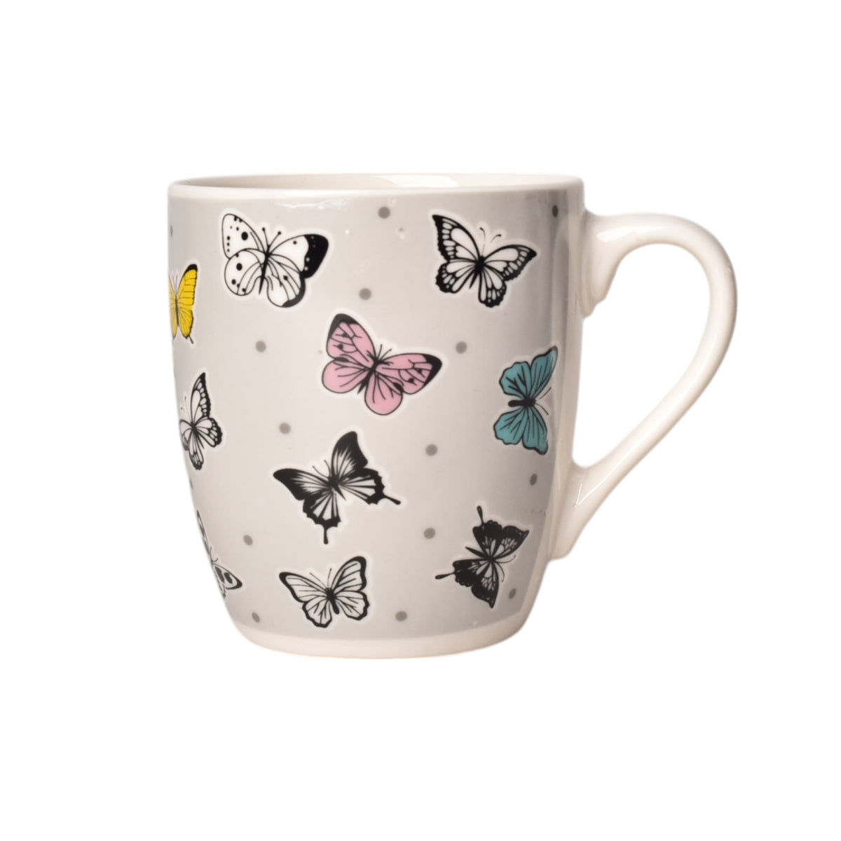 mug pocillo ceramica diseño de mariposas 200ml dim:7x7x8