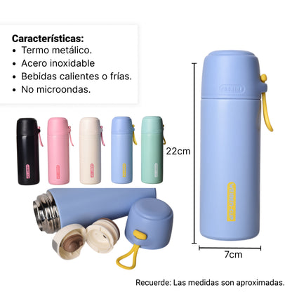 TERMO ACERO INOXIDABLE 500ML METALICO DIFERENTE COLORES