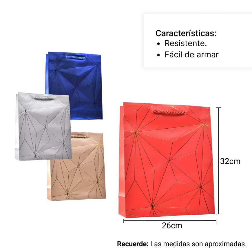 bolsa regalo en papel tamaño mediano m