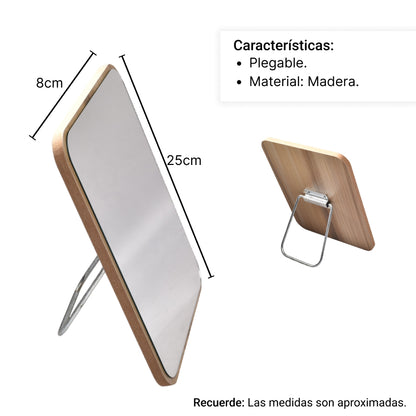 ESPEJO TOCADOR MADERA CUADRADO