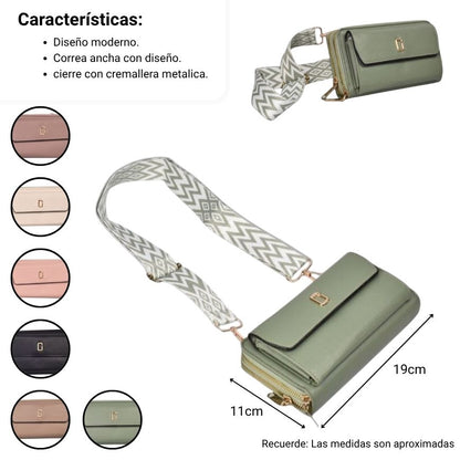 BOLSO PARA DAMA SINTETICO CON MONEDERO DIM: 19X11X7