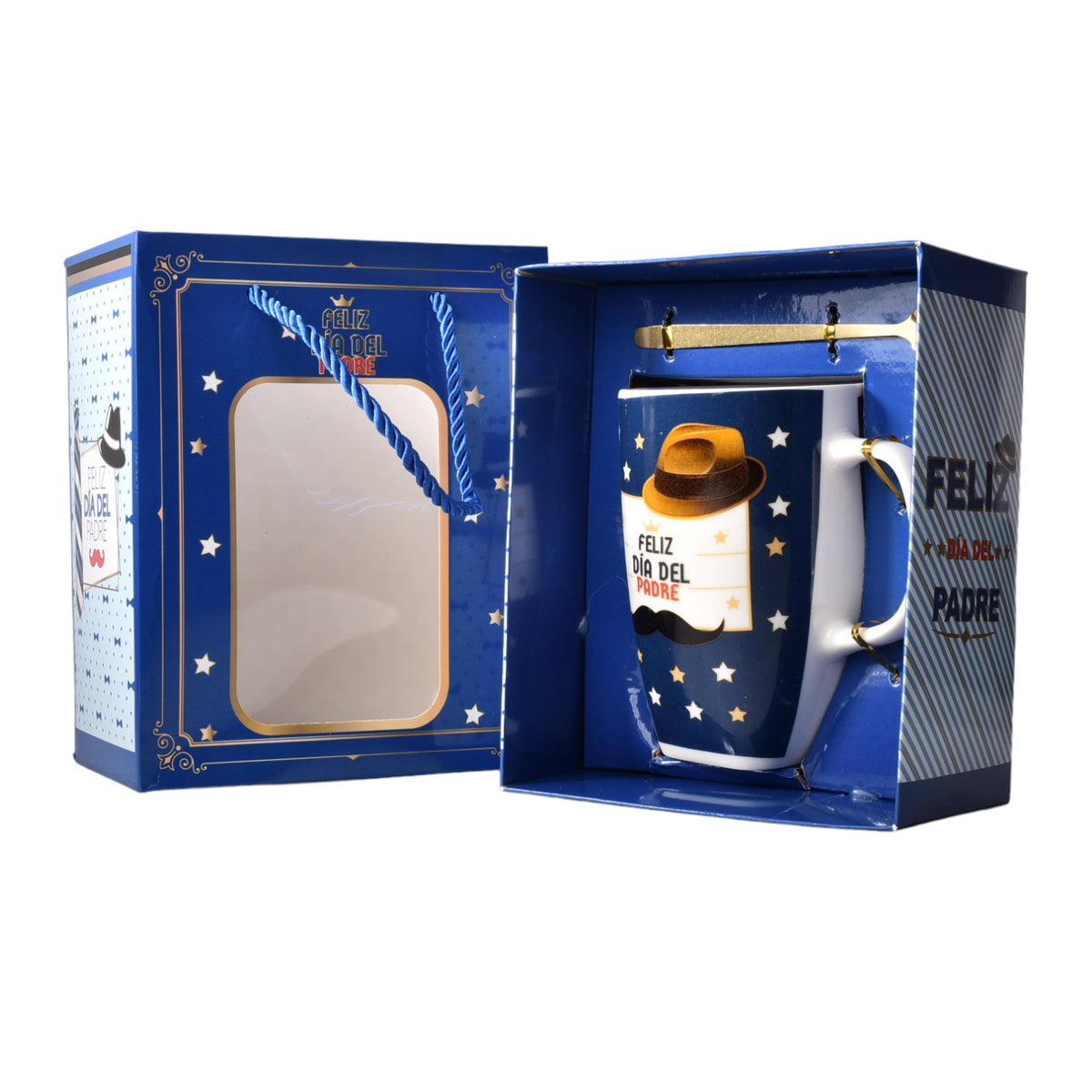mug ceramica pocillo dia del padre con plato y cuchara