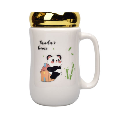 POCILLO CERAMICA DISEÑO OSO CON TAPA 450ML DIM:7X14